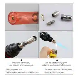 BESTOOL BST-100 Mini Micro Soldering Tool Gas Soldering Iron Welding Torch cordless 200W Pen Type-0-هویه گازی بست مدل BEST BST-100 مجموعه 4 عددی