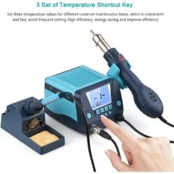 Bakon BK881 2-in-1 Soldering Station & Soldering Gun Multifunctional Digital Rework Station Hot Air Gun Soldering and Desoldering Tool LCD Display-0-هیتر و هویه باکون مدل Bakon BK881