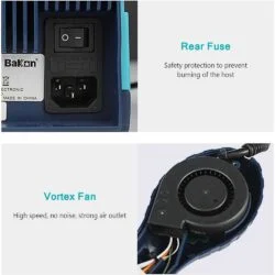 Bakon BK881 2-in-1 Soldering Station & Soldering Gun Multifunctional Digital Rework Station Hot Air Gun Soldering and Desoldering Tool LCD Display-0-هیتر و هویه باکون مدل Bakon BK881