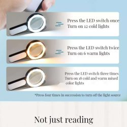 30X 18 LED Lights Cold Warm Light High-definition Elderly Reading Repairing Glass Magnifying Glass-0-ذره بین دستی با نور LED مدل 18-2290