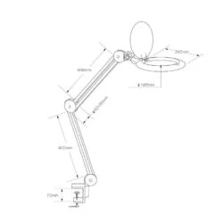 LED 9827 Clip-on magnifying glass lamp touch switch magnifying glass lamp working light led work light-0-ذره بین کنارمیزی با نور LED مدل LED 9827