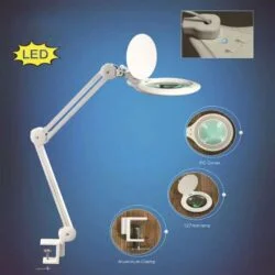 LED 9827 Clip-on magnifying glass lamp touch switch magnifying glass lamp working light led work light-0-ذره بین کنارمیزی با نور LED مدل LED 9827
