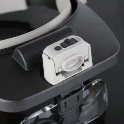 MG81001 RD 5 LED COLD AND WARM LIGHT SOURCE HEAD MOUNTED-0-ذره بین کلاهی چراغ دار مدل MG81001(RD) همراه با 6 عدد لنز