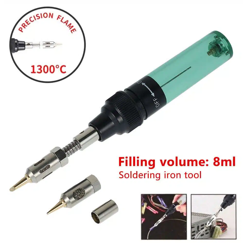 Mini Cordless Torch Soldering Iron Professional Pen Type Burner Butane 8ml Electric Blow Gun Handskit Welding Gas Solder Tools-0-هویه گازی مدل HT-F01 مجموعه 5 عددی