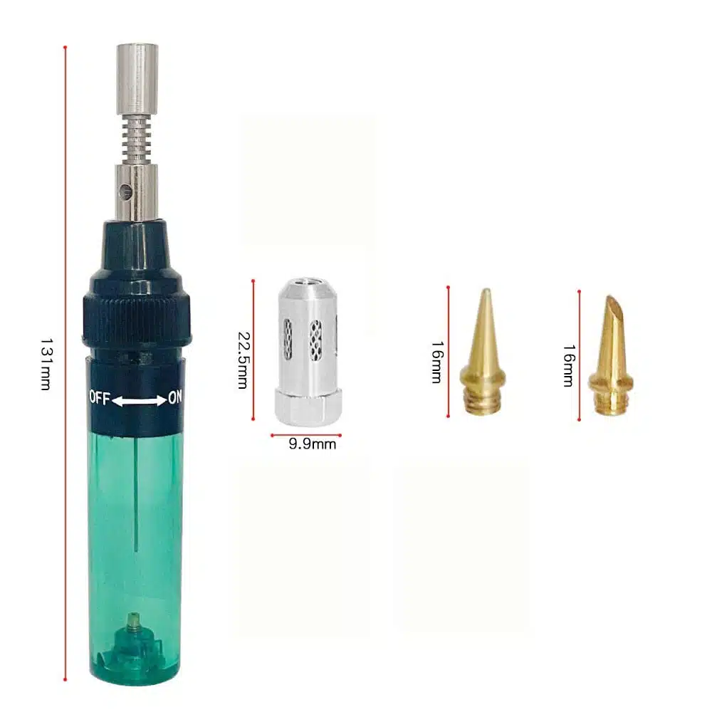 Mini Cordless Torch Soldering Iron Professional Pen Type Burner Butane 8ml Electric Blow Gun Handskit Welding Gas Solder Tools-0-هویه گازی مدل HT-F01 مجموعه 5 عددی