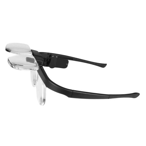 NEW NO.11642DC Led Charging Glasses-Type Maintenance Magnifying Glass 6 Kinds Of Reading Reading Newspaper Maintenance Magnifier-0-ذره بین عینکی چراغ دار مدل 11642DC به همراه 3 عدد لنز و کیف