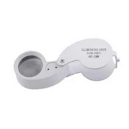 SRATE wholesale 40X25mm 2 LED Folding Jewellery Loupe Diamond Magnifier MG21011-0-ذره بین تاشو جیبی مدل MG21011