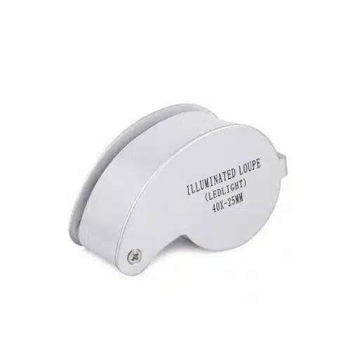 SRATE wholesale 40X25mm 2 LED Folding Jewellery Loupe Diamond Magnifier MG21011-0-ذره بین تاشو جیبی مدل MG21011