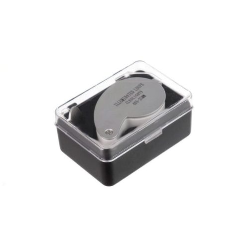 SRATE wholesale 40X25mm 2 LED Folding Jewellery Loupe Diamond Magnifier MG21011-0-ذره بین تاشو جیبی مدل MG21011