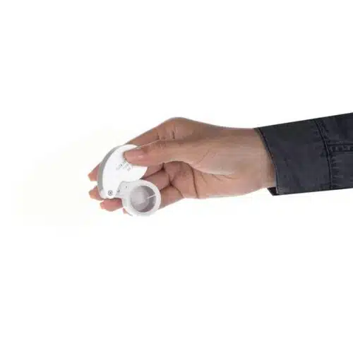 SRATE wholesale 40X25mm 2 LED Folding Jewellery Loupe Diamond Magnifier MG21011-0-ذره بین تاشو جیبی مدل MG21011