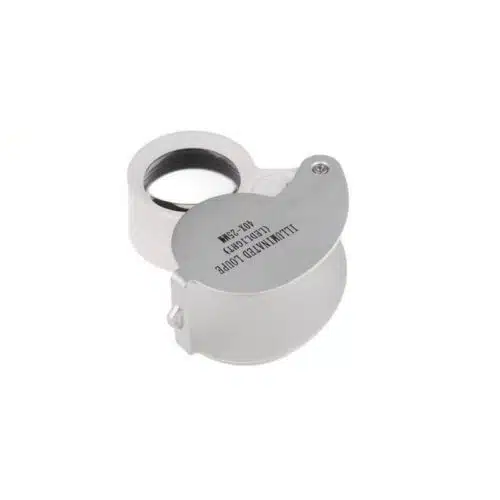 SRATE wholesale 40X25mm 2 LED Folding Jewellery Loupe Diamond Magnifier MG21011-0-ذره بین تاشو جیبی مدل MG21011