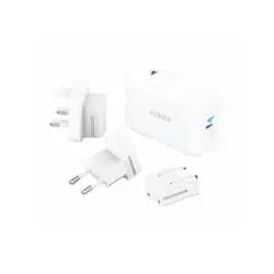 شارژر دیواری انکر مدل ANKER A2712H21 PowerPort III 65W Pod به همراه مبدل برق مجموعه 3 عددی ASRTOOLS