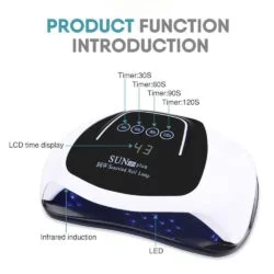 NOQ Sun H5 Plus LED Lamp For Nails Dryer 36leds UV Nail Lamp Two Hands High Power Manicure Machine Nail Tools-0-دستگاه UV ال ای دی سان مدل SUN H5 Plus
