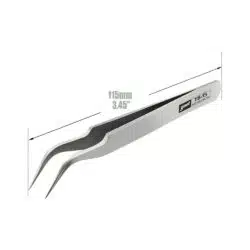 goot ts15 tweezers anti magnetic stainless steel-0-انبر پنس سر کج گات مدل goot TS-15 سایز 115 میلی متر