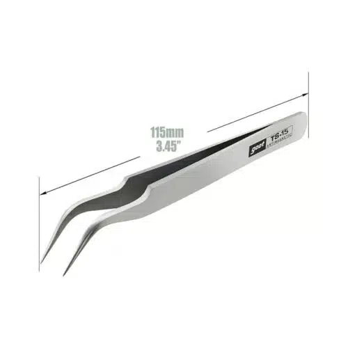 goot ts15 tweezers anti magnetic stainless steel-0-انبر پنس سر کج گات مدل goot TS-15 سایز 115 میلی متر