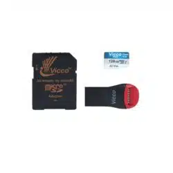 کارت حافظه micro SDXC ویکومن مدل 633X Plus کلاس 10 استاندارد UHS-I U3 سرعت 90MBS ظرفیت 128 گیگابایت به همراه کارت خوان asrtools