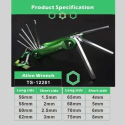 TUOSEN 12281 Allen wrench-0-آچار آلن چاقویی توسن مدل TUOSEN 12281 مجموعه 8 عددی