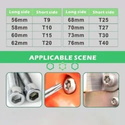 TUOSEN 12298 Folding Hex Wrench Metal Metric Allen Wrench Set Screwdriver Hand Repair Tool Portable Set-0-آچار آلن ستاره ای سوراخ دار توسن مدل TUOSEN 12298 مجموعه 8 عددی