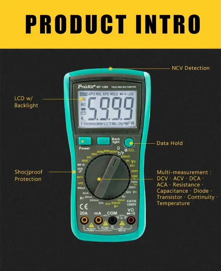 مولتی متر پروسکیت مدل ProsKit MT-1280