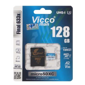 کارت حافظه micro SDXC ویکومن مدل 633X Plus کلاس 10 استاندارد UHS-I U3 سرعت 100MB/s ظرفیت 128 گیگابایت asrtools