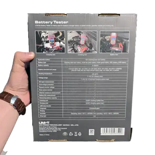تستر باتری ماشین یونیتی مدل UNI-T UT675A عصرتولز