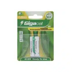 باتري نیم قلمي قابل شارژ گيگاسل مدل Gigacell 1000mah بسته 2 عددي asrtools