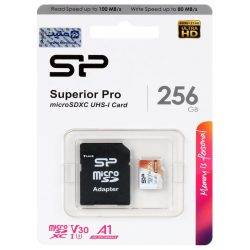 کارت حافظه microSDXC سیلیکون پاور مدل Superior Pro کلاس 10 استاندارد UHS-I U3 سرعت 100MBps ظرفیت 256 گیگابایت به همراه آداپتور SD asrtools