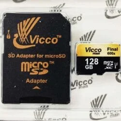 کارت حافظه micro SDXC ویکومن مدل 600X Plus کلاس 10 استاندارد UHS-I U3 سرعت 90MB/s ظرفیت128 گیگابایت به همراه کارت خوان عصرتولز