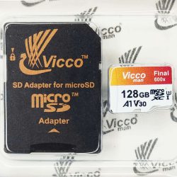 کارت حافظه micro SDXC ویکومن مدل 600X Plus کلاس 10 استاندارد UHS-I U3 سرعت 90MB/s ظرفیت128 گیگابایت به همراه کارت خوان عصرتولز