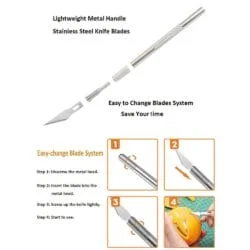 کاتر قلمی مدل JY 1001-JA همراه با 9 عدد تیغ یدک