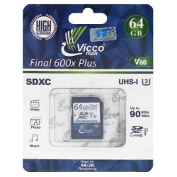 کارت حافظه SDHC ویکومن مدل 600X V60 کلاس 10 استاندارد UHS-I U3 سرعت 90MBps ظرفیت 64 گیگابایت در فروشگاه عصرتولز...