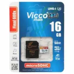 کارت حافظه microSDHC ویکومن مدل 600X کلاس 10 استاندارد UHS-I U1 سرعت 90MBps ظرفیت 16 گیگابایت به همراه کارت خوان asrtools