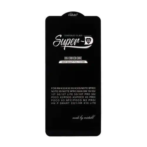 گلس Super D مناسب برای گوشی موبایل شیائومی Xiaomi 10T-5G / 10T Lite 5G / Note 9S / Note 9 Pro / Note 9 Pro Max / PocoX3 / Poco X3 Pro / RM K30-5G / mi10T/ Note 11-5G / Note 11 Pro-5G / Poco X4 Pro - Full Cover Super D عصرتولز