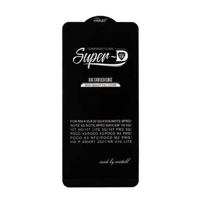 گلس Super D مناسب برای گوشی موبایل شیائومی Xiaomi 10T-5G / 10T Lite 5G / Note 9S / Note 9 Pro / Note 9 Pro Max / PocoX3 / Poco X3 Pro / RM K30-5G / mi10T/ Note 11-5G / Note 11 Pro-5G / Poco X4 Pro - Full Cover Super D عصرتولز