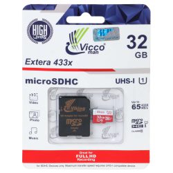 کارت حافظه microSDHC ویکومن مدل 433X کلاس 10 استاندارد UHS-I U1 سرعت 65MBps ظرفیت 32 گیگابایت به همراه کارت خوان در فروشگاه عصرتولز...