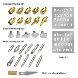 SE 28-Piece Wood Burning Tip Set - WP28-0-نوک هویه سوخته نگاری مدل SE WP28 مجموعه 28 عددی