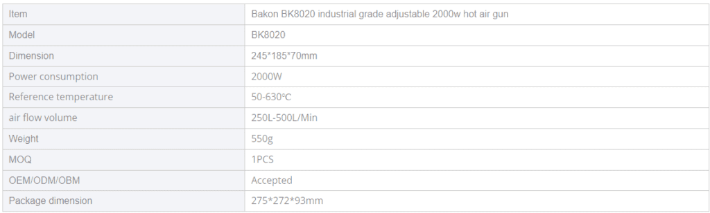 سشوار صنعتی باکون مدل Bakon BK-8020