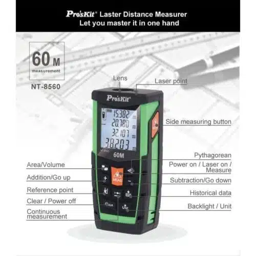 متر لیزری 60 متر برد پروسکیت مدل Proskit NT-8560 عصرتولز