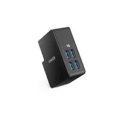 شارژر دیواری فست چهار پورت انکر مدل ANKER POWERPORT 4 Lite A2042 27W به همراه مبدل برق ASRTOOLS