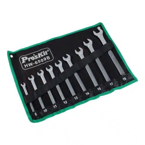 آچار یکسر تخت و یکسر رینگ پروسکیت مدل Proskit HW-6509B مجموعه 9 عددی