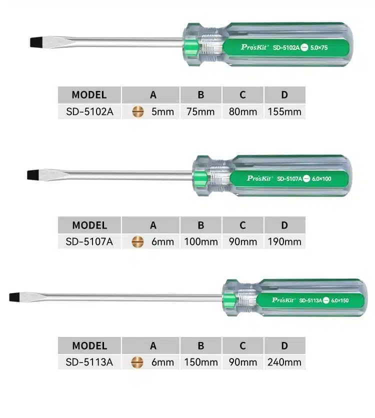 پیچ گوشتی دوسو 3.0x 100mm پروسکیت مدل Proskit SD-5105A
