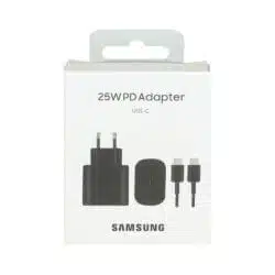 شارژر دیواری فست و PD تک پورت دو شاخه سامسونگ مدل Samsung EP-TA800 25W به همراه کابل شارژ Type-C عصرتولز