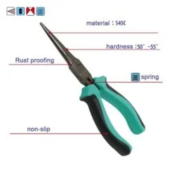 انبر دم باریک بلند بدون عاج پروسکیت مدل Proskit PM-746