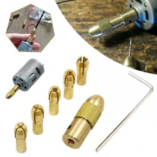 ست سه نظام فرز انگشتی با شفت 5.05mm مدل SHAFT 505 مجموعه 7 عددی