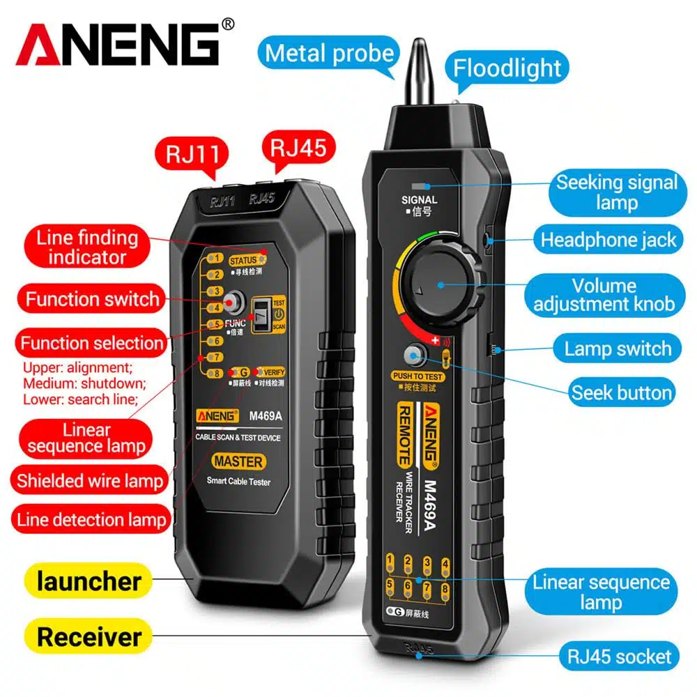 تستر کابل شبکه آننگ مدل ANENG M469A عصرتولز