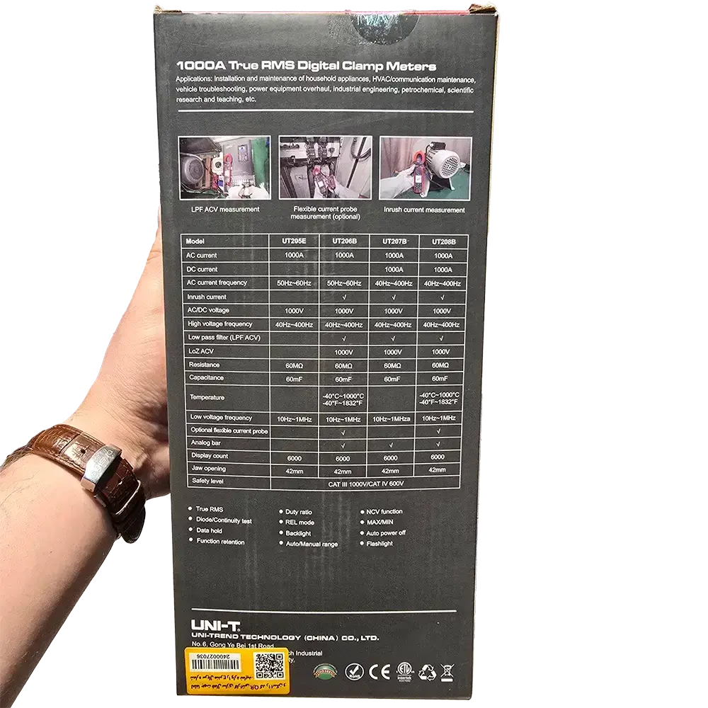 مولتی متر کلمپی یونی تی مدل UNI-T UT206B