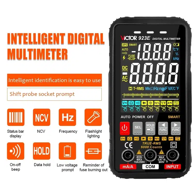 مولتی متر هوشمند با صفحه نمایش دیجیتال ویکتور مدل Victor VC-923E