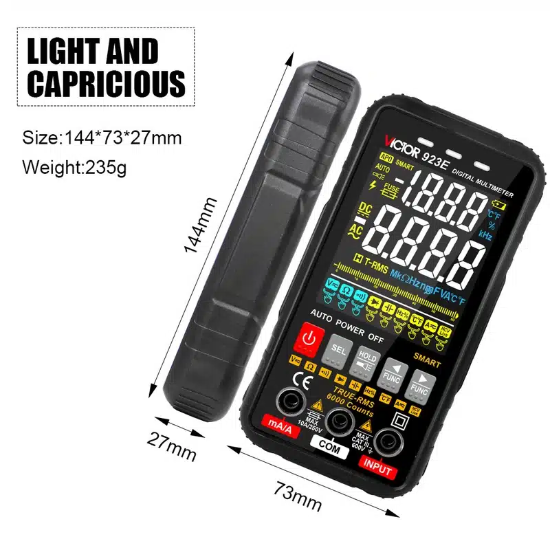 مولتی متر هوشمند با صفحه نمایش دیجیتال ویکتور مدل Victor VC-923E