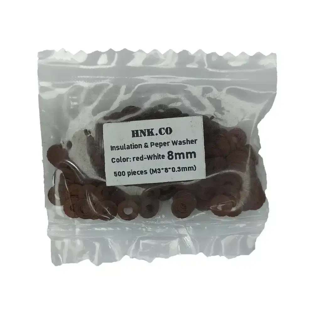 واشر نسوز کاغذی عایق فیبری مدل HNK 8mm بسته 500 عددی واشر نسوز کاغذی عایق فیبری مدل HNK 8mm بسته 500 عددی