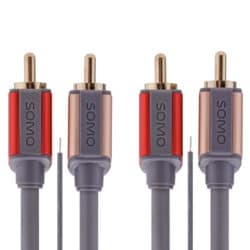 کابل 2xRCA به 2xRCA با سیم ارت سومو SOMO SR1206 طول 5 متر asrtools